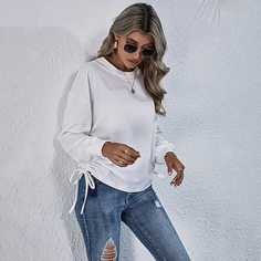 Однотонный свитшот на кулиске Shein