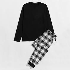 Клетка Повседневный Мужская домашняя одежда Shein