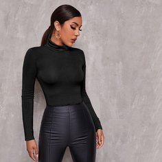 Футболка с высоким воротником Shein