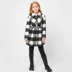 лента Текст Институтский Пальто для девочек Shein