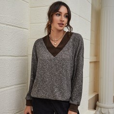 Контрастный цвет Повседневный Свитшоты Shein