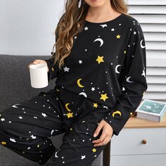 Пижама размера плюс с принтом Shein