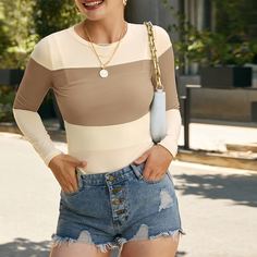 Двухцветная футболка Shein