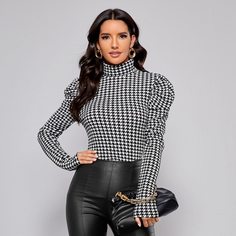 Ломаная клетка Элегантный Футболки Shein