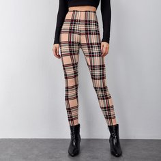 Клетчатый Повседневный Леггинсы Shein
