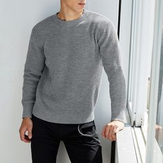 Одноцветный Повседневный Мужские кардиганы и джемперы Shein