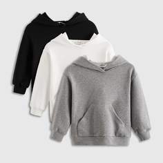 с карманами Ровный цвет Повседневный Свитшоты для девочек Shein