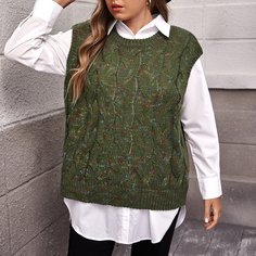 Вязаный жилет размера плюс Shein