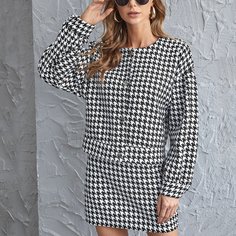 Пуговица Хаундстут Элегантный жакеты Shein
