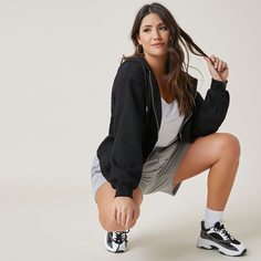 на кулиске Одноцветный Повседневный Свитшоты размер плюс Shein