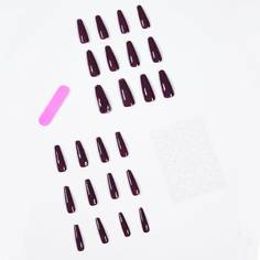 24шт накладные ногти, 1 лист лента и 1шт пилочка для ногтей Shein