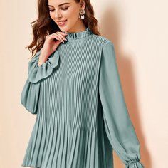 Плиссированная блуза с оборками Shein