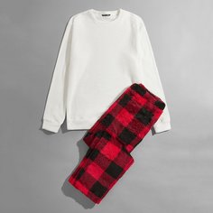 Клетка Повседневный Мужская домашняя одежда Shein