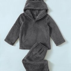 Однотонная плюшевая пижама для мальчиков Shein