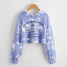 тай дай Повседневный Толстовки для девочек Shein