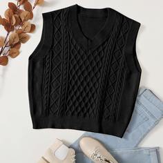 Однотонный трикотажный жилет размера плюс Shein