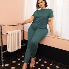 Однотонная пижама размера плюс Shein