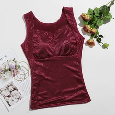 Утепленный топ оверсайз с цветочным кружевом Shein