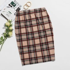Юбка размера плюс в клетку Shein