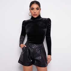 Одноцветный Элегантный Футболки Shein