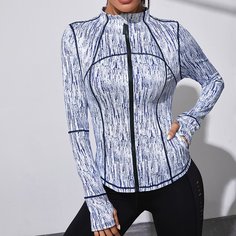 Спортивная куртка с отверстием для большего пальца Shein