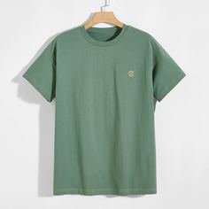 Мужская футболка с короткими рукавами и текстовым принтом Shein