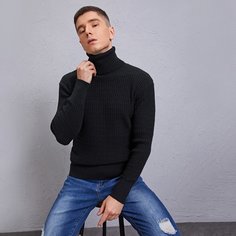 Мужской свитер с высоким воротником Shein