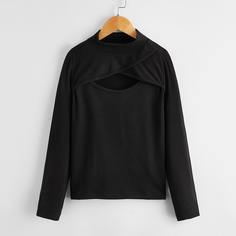 Футболка для сна с воротником-стойкой для девочек Shein
