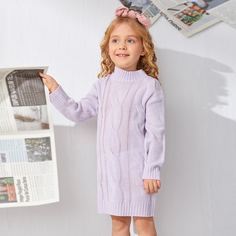 Трикотажное платье для девочек Shein