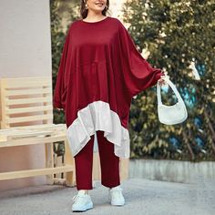 Оригинальный топ и брюки размера плюс Shein
