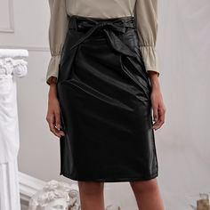 Разрез Одноцветный Очаровательный Юбки Shein