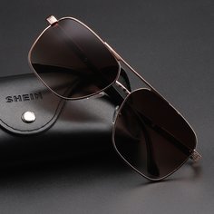 Мужские солнцезащитные очки в металлической оправе Shein