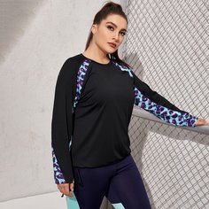 графический принт Спортивные топы размера плюс Shein