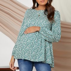 цветочный Бохо Блузы для беременных Shein