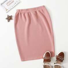 Одноцветный Повседневный Юбки для девочек Shein