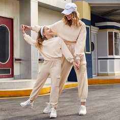 1шт пуловер и джоггеры с карманом для девочек Shein