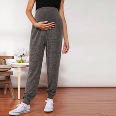 Марловые брюки с высокой талией для беременных Shein