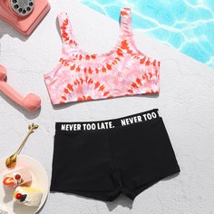 тай дай Спортивный Купальники для девочек Shein