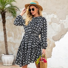 узел Цветочный принт Бохо Платье Shein