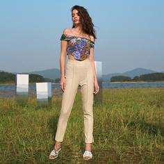 со сборками Со цветочками Сексуальный Женские топы Shein