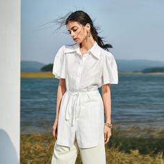 Пояс Одноцветный Элегантный Блузы Shein