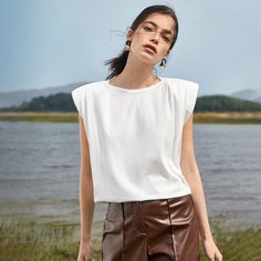 Однотонный жилет с подкладкой на плечо Shein