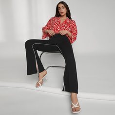 Разрез Винтажный Брюки Shein