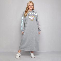буква Повседневный Свитшоты размер плюс Shein