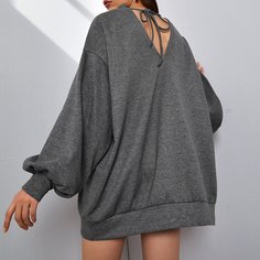 узел сзади Ровный цвет Повседневный Свитшоты Shein
