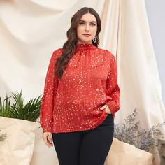 Топ размера плюс с узлом сзади и воротником-стойкой Shein