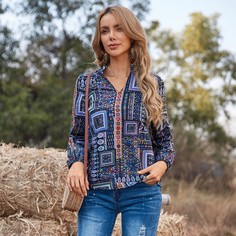 сводка цветных блоков Бохо Блузы Shein