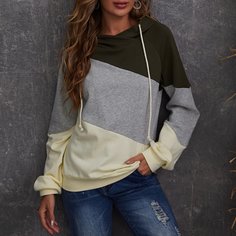 на кулиске Контрастный цвет Повседневный Свитшоты Shein