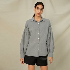 Оборка Клетка Повседневный Блузы Shein