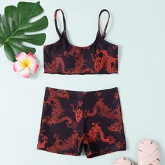 Животный Повседневный Купальники для девочек Shein